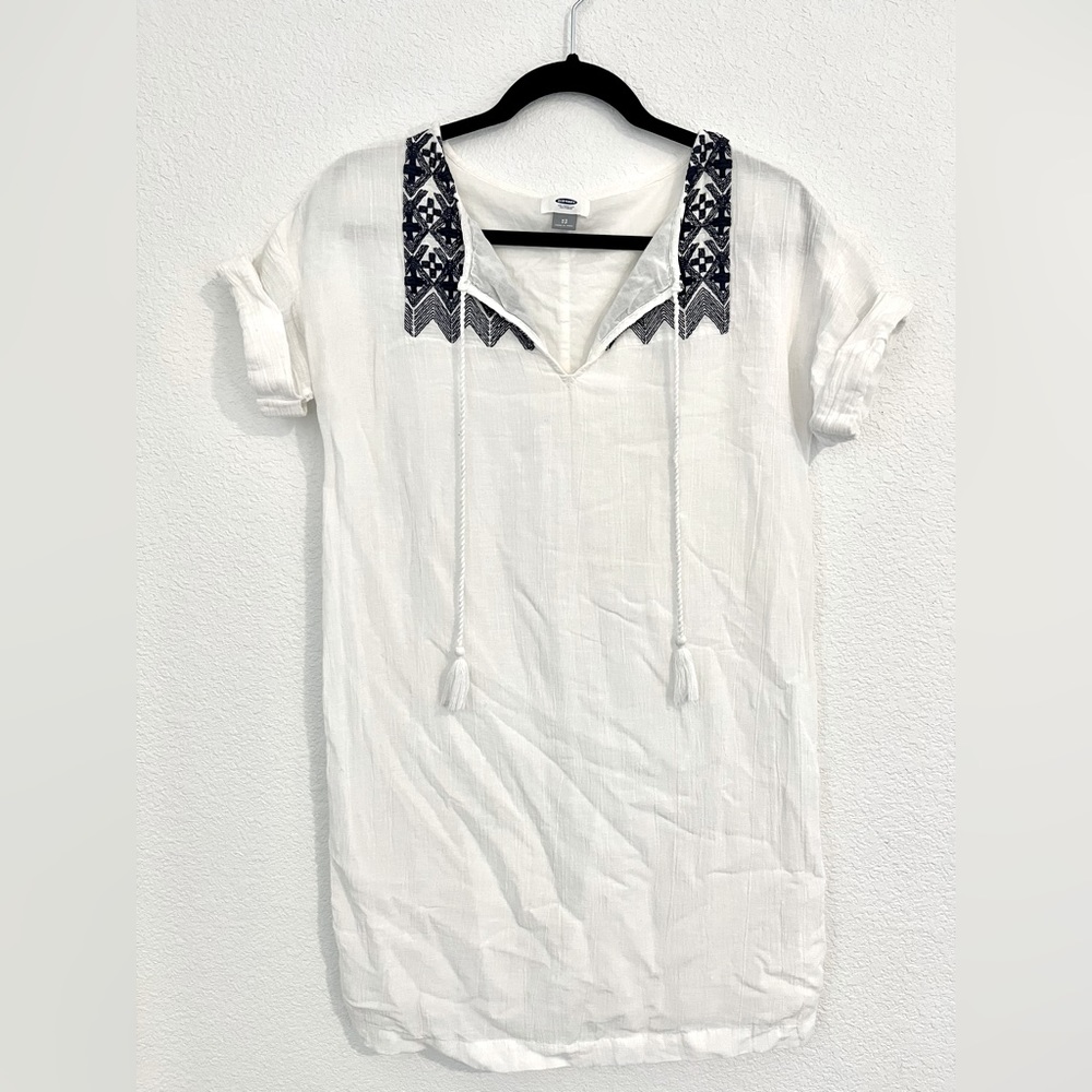 Old Navy - White V-Neck Tunic Style Summer Dress